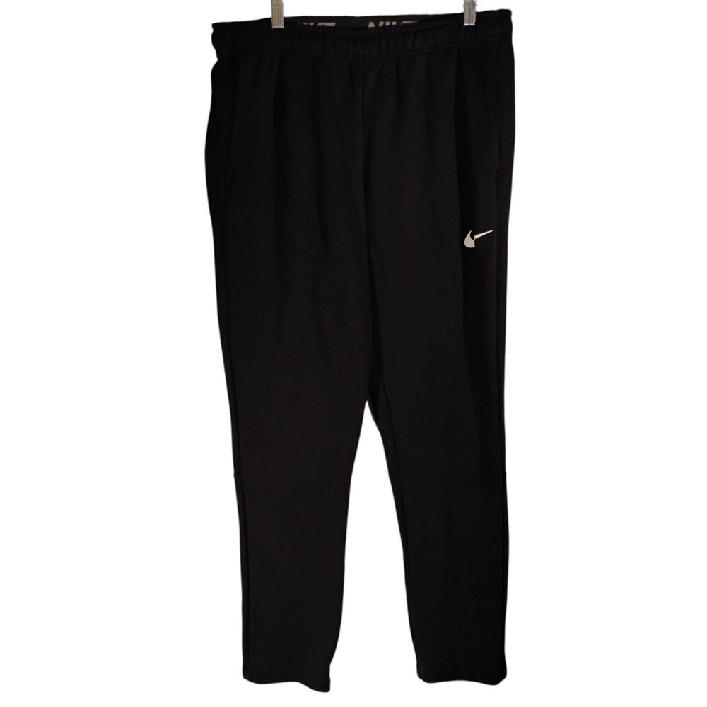 Nike sweatpants mens L black fleece jogger dri-fit tapered training CJ4325